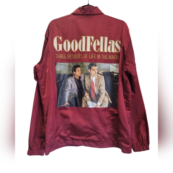 Large Vintage GOODFELLAS Movie Cherry Red Lightweight Windbreaker Jacket - Picture 1 of 10